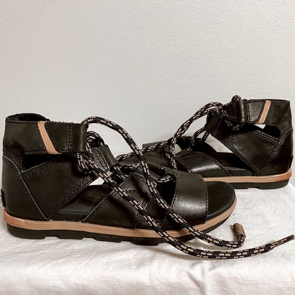 Sorel Women's Torpeda Lace Ii Flat Sandal black